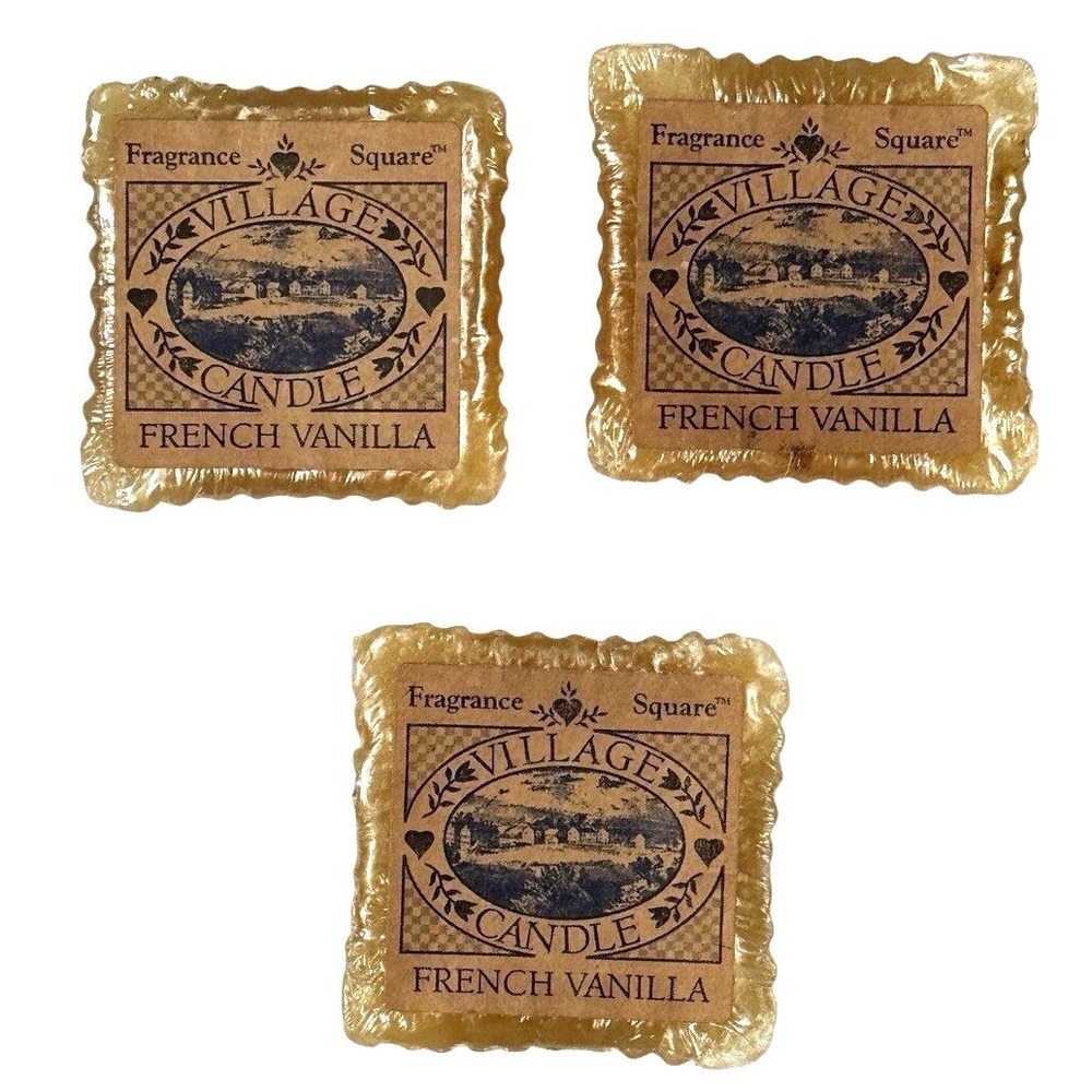 VILLAGE CANDLE FRENCH VANILLA WAX POTPOURRI TARTS SET OF 3 - SEALED